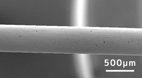 Observation of the wall surface of Ir alloy wire